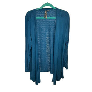 Teal Cardigan Laser cut Back SzX